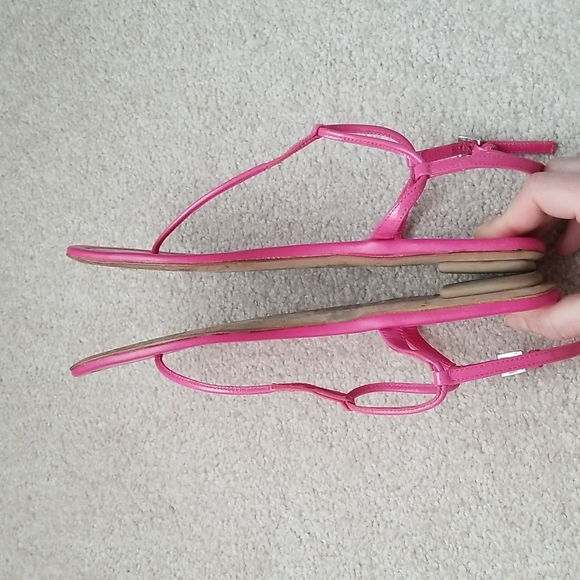 Prada T-Strap Leather Sandals - Pink - Picture 2 of 5